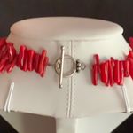 Stunning Boho Oxblood Coral Branch Necklace Photo 2