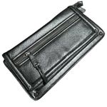 Dana Buchman  wristlet large faux leather silver handbag cluch Photo 1