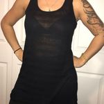 OP Small (3-5) Plain Solid Black Tank Top See Through Beach Bathing Suit Coverup Photo 0