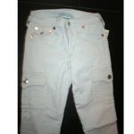 True Religion NWT New Womens Brand Jeans Skinny Cargo Pants 24 Pale Gray Comfy Photo 3