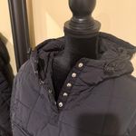 Quilted Hoodie Winter Jacket Ski Coat Parka Trench Bomber Mock Neck Oversized Top Black Photo 8