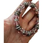 Pair of Pink and Purple Crystal Stretch Bracelets Photo 3
