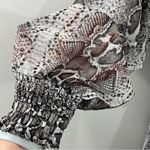 Sam Edelman NWT  Snakeskin Tiered Ruffle Long Sleeve Midi Dress Grey Plus Size 1X Photo 8