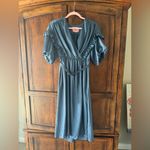 Kate Spade  | Blue Satin Midi Dress ASO Suki Waterhouse | XXS Photo 3