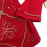 Christmas Red Cardigan with Festive Patterns Size M Photo 4