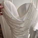 Privy White ruched with pearls dress  Photo 1