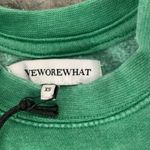 We Wore What  crew neck sweatshirt burnout fleece in jolly green Photo 1