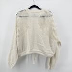 Sweaty Betty Tides High Open Weave Cream Knit Drawstring Pullover Sweater SZ XL Photo 3