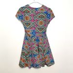 Lovers + Friends  Cassidy Dress Mosaic White Gray Multi Geometric Mini Fit Flare Photo 10