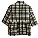 Artifacts Plaid Short Peacoat Womens Size Small Teal Brown Cream Black Y2K Green Photo 3