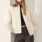 Athleta NWOT  Sateen Bomber Jacket Size L Photo 0