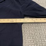 ZARA  Shirt Womens Small Navy Blue Button Front Long Slv Blouse Collar Modest Photo 4