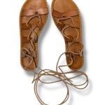 American Eagle American‎ Eagle leather sandals Brown gladiator Lace-Up open toe shoes 10 Photo 0