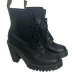 Dr. Martens Kendra Heeled Combat Boots Women’s Size 8 Black Leather Chunky Photo 0