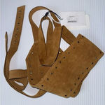 CLAUDIE PIERLOT Brown Suede Belt Women's‎ Leather Studded Adjustable NWT Photo 0