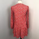 ASOS Red Ditsy Floral Boho Smock Long Sleeve Mini Shirt Dress Size 2 Feminine Photo 10