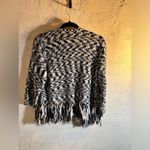 Chico's CHICO’s black&white open front sweater w fringe Photo 6