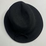 Betmar New York Black 100% Wool Cloche Bucket Rimmed Velvet Bow Trim Hat Photo 6