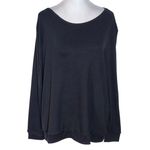 Ekouaer  Black Long Sleeve Ribbed Knit Pajama Set NWT Sz Large Black Matching Set Photo 2