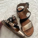 Diba True  Black Gold Fair Enough Leather Ankle Strap Sandals Size 8 Photo 4