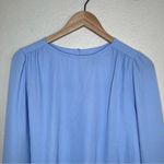 Ann Taylor petite blue balloon sleeve eyelet long sleeve dress blouse top small Photo 2