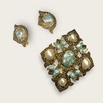 Sarah Coventry Remembrance Brooch Earrings Vintage Set Photo 0