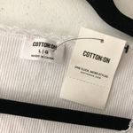 Cotton On  Womens Crop Top Ribbed Knit Lace Trim V Neck White Size L Photo 2