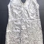Vintage y2k Fit bodice pencil Sequins Animal Leopard Club wedding shiny nightout Bodycon Style White Size M Photo 5