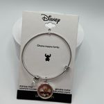 Disney  Women's Shine Two-Tone Flower Lilo & Stitch Bangle Bracelet NWT Photo 1