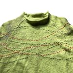 Coldwater Creek sweater MEDIUM green orange embroidery long sleeve tassels Photo 4