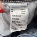 American Eagle  Sz 2 Mom Jeans Stretch High Rise Busted Knee Light Wash Denim Photo 8