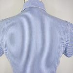Vintage Blue and white stripes‎ 100% cotton short Photo 10