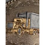 1979 Raintree Trucking Gold and Silver Tone Belt Buckle Vintage Photo 1