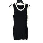 La Madona Y2K Tank Knit Dress M Black White Buttons Stretch Sporty Minimalist Size M Photo 4