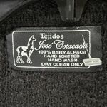 Tejidos Jose Cotacachi Cardigan L Baby Alpaca Hand Knitted Zip Sweater Peruvian Black Size L Photo 10