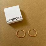 Pandora  Rose Gold Plated Moments Charm Hoop Earrings  Photo 4