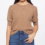 VERO MODA NWT hailey cable short sleeve sweater in brown Photo 0