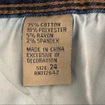 NEW Honey and Bristle premium denim skinny high rise Push Up Frayed Hem Sz 24 Blue Photo 9