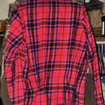 Victoria's Secret π Women's L Red Plaid Flannel Tie Waist Nightgown Shirt Top Photo 5