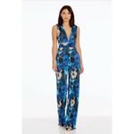 Dress the Population Hunter Floral Print Plissé Sleeveless Jumpsuit Cobalt XXS Photo 7