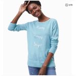 Loft Mint Seafoam Green Thin Light Holiday Sweater mohair wool blend small Photo 2