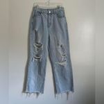 SheIn Y2K Light Blue Distressed Flare Jeans Photo 4