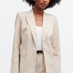Madewell The Slim Blazer in Sesame Maeve Glen Plaid Size M Photo 0