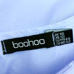 Boohoo  Lilac Embroidered Ruffle Tiered Babydoll Mini Dress Sz 12 Photo 7