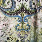 One World  Tunic Top Womens 1X Green Funky Boho Velvet Front Wearable Art to Wear Photo 7