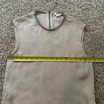 Helmut Lang  light gray silk &  leather sleeveless top size P Photo 10