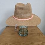 Vince Camuto Light Brown Beige Orange Ribbon Cowboy Wide Brim Straw Hat Photo 3