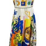Commense Soleil Sun Multicolor Abstract Sleeveless Empire A Line Midi Dress S Photo 0
