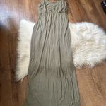 Lulus LULU’S Watch The Sunset Washed Olive Green Maxi Dress Photo 3