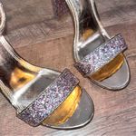 Shoe Land  Rose Gold Glitter Strappy Block Heels Photo 5